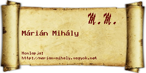 Márián Mihály névjegykártya
