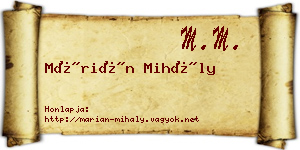 Márián Mihály névjegykártya